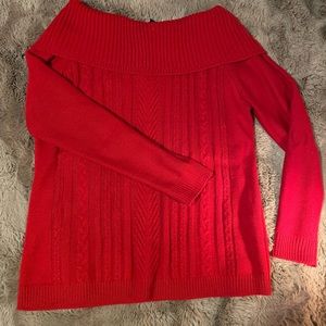 Gorgeous Off-the-Shoulder Red Sweater